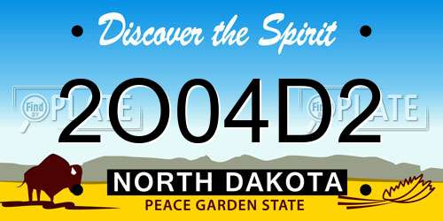 2O04D2 North Dakota License Plate