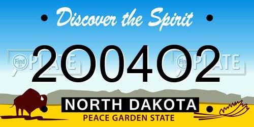 2O04O2 North Dakota License Plate