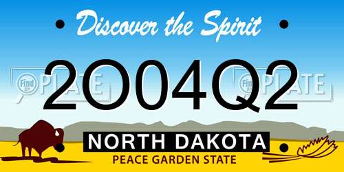 2O04Q2 North Dakota License Plate