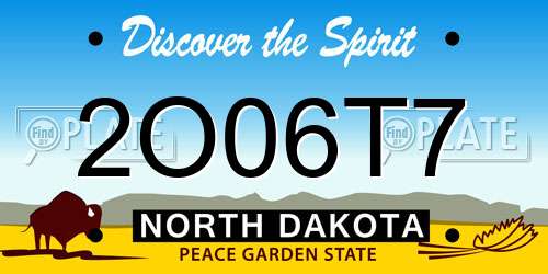 2O06T7 North Dakota License Plate