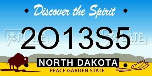 2O13S5 North Dakota License Plate