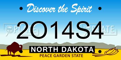 2O14S4 North Dakota License Plate