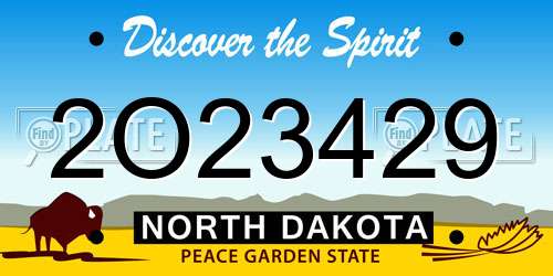 2O23429 North Dakota License Plate