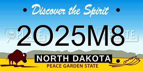2O25M8 North Dakota License Plate