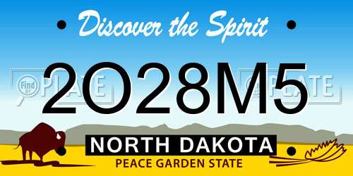 2O28M5 North Dakota License Plate