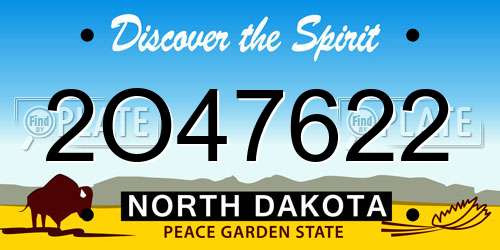 2O47622 North Dakota License Plate