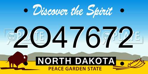 2O47672 North Dakota License Plate
