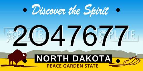 2O47677 North Dakota License Plate