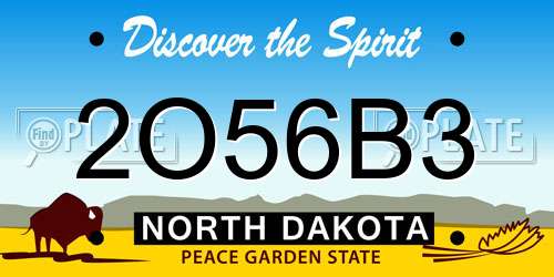2O56B3 North Dakota License Plate
