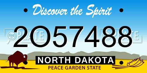 2O57488 North Dakota License Plate