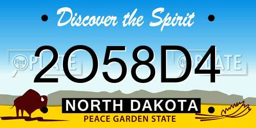 2O58D4 North Dakota License Plate