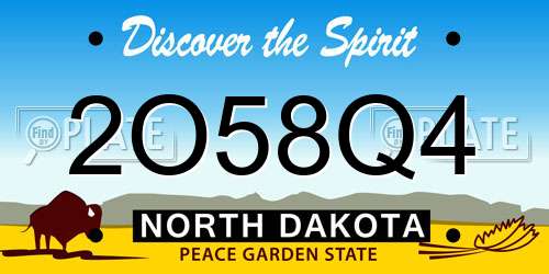 2O58Q4 North Dakota License Plate