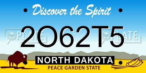 2O62T5 North Dakota License Plate