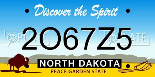 2O67Z5 North Dakota License Plate
