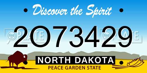 2O73429 North Dakota License Plate