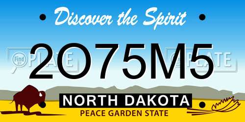 2O75M5 North Dakota License Plate