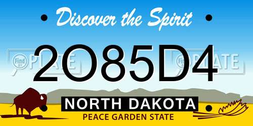 2O85D4 North Dakota License Plate