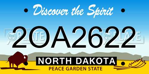 2OA2622 North Dakota License Plate