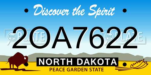 2OA7622 North Dakota License Plate