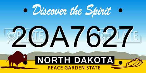 2OA7627 North Dakota License Plate