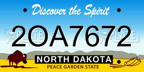 2OA7672 North Dakota License Plate