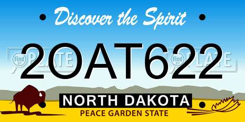 2OAT622 North Dakota License Plate