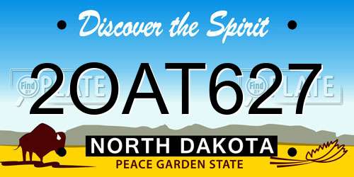2OAT627 North Dakota License Plate