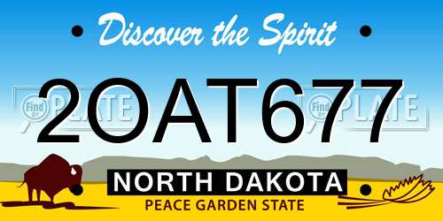 2OAT677 North Dakota License Plate