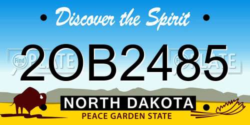 2OB2485 North Dakota License Plate