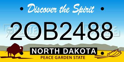 2OB2488 North Dakota License Plate