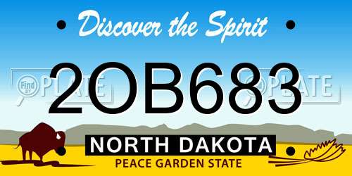 2OB683 North Dakota License Plate