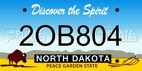 2OB804 North Dakota License Plate