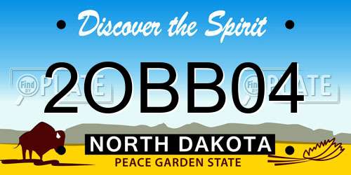 2OBB04 North Dakota License Plate