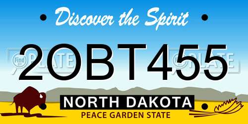 2OBT455 North Dakota License Plate