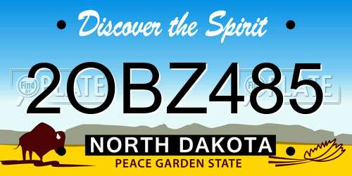 2OBZ485 North Dakota License Plate
