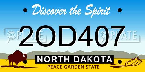 2OD407 North Dakota License Plate