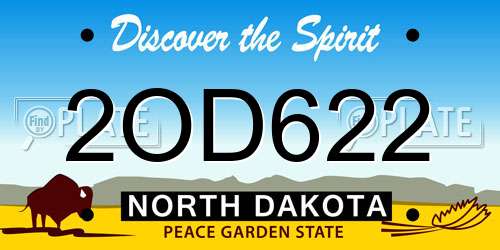 2OD622 North Dakota License Plate
