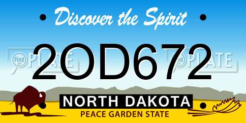 2OD672 North Dakota License Plate