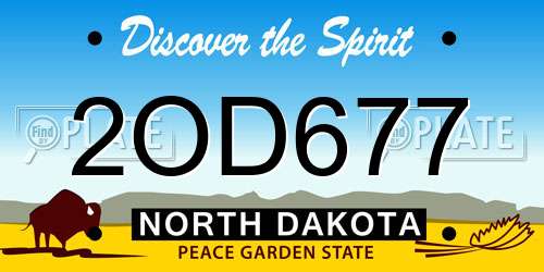 2OD677 North Dakota License Plate