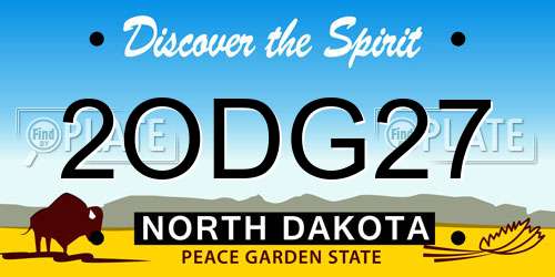 2ODG27 North Dakota License Plate