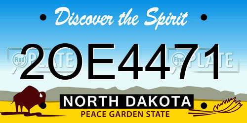 2OE4471 North Dakota License Plate