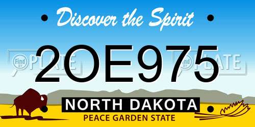 2OE975 North Dakota License Plate