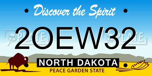 2OEW32 North Dakota License Plate