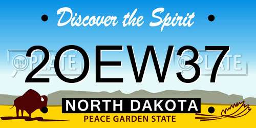 2OEW37 North Dakota License Plate