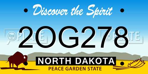 2OG278 North Dakota License Plate