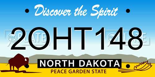 2OHT148 North Dakota License Plate