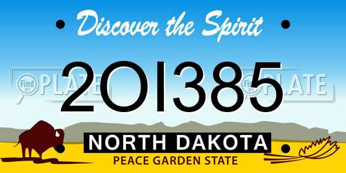 2OI385 North Dakota License Plate