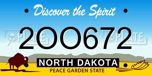 2OO672 North Dakota License Plate