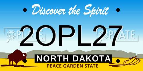 2OPL27 North Dakota License Plate