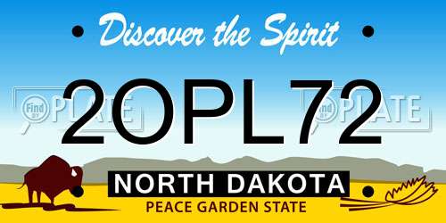 2OPL72 North Dakota License Plate